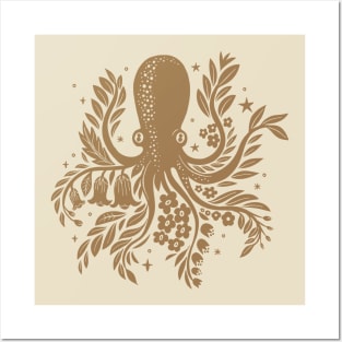 Flora Boho Octopus Posters and Art